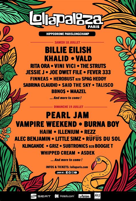 Lollapalooza Paris is the French edition of the worldwide music festival brand. . Lollapalooza paris lineup